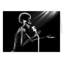 CHANT SQUELETTIQUE DE RAYON X SUR RÉTRO MIC - B&W CARTE