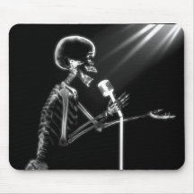 CHANT SQUELETTIQUE DE RAYON X SUR RÉTRO MIC - B&W TAPIS DE SOURIS