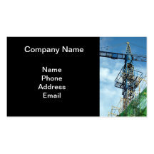 Chantier de construction élevé avec la grue bleue carte de visite