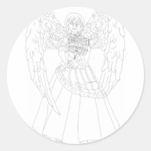 Chanukah Angel Round Stickers