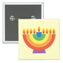 Chanukah Menorah Badge Button