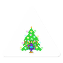 Chanukkah and Christmas Triangle Sticker