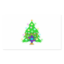 Chanukkah and Christmas Rectangular Stickers
