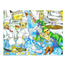 Chaos de cuisine cartes postales