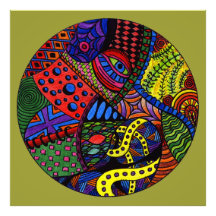 Chaos Eye - colourful doodle painting Photograph