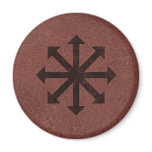 Chaosphere on Red Leather Refrigerator Magnet