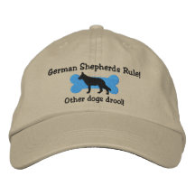 Chapeau brodé par règle de bergers allemands
