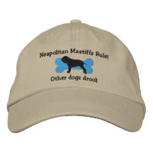 Chapeau brodé par règle napolitaine de mastiff