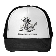 Chapeau de la pizza B/W de Seniore Casquettes