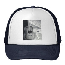 Chapeau de musique de guitare et de feuille casquette de camionneur