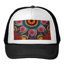 Chapeau floral d'art de vecteur d'abrégé sur coule casquettes