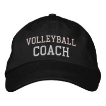 Chapeau rose et blanc d'entraîneur de volleyball d casquette brodée