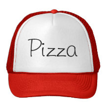 Chapeau rouge de camionneur de pizza manuscrite casquettes de camionneur