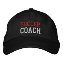 Chapeau rouge et blanc d'entraîneur du football de chapeau brodé