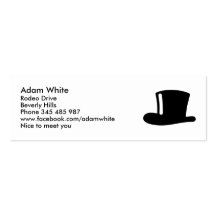 Chapeau supérieur de tuyau de poêle cartes de visite professionnelles