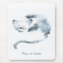 Chaquarelle dormant gris tapis de souris