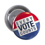 Chaque vote compte le bouton d'élection badges avec agrafe