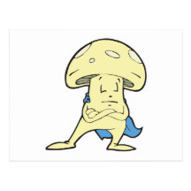 charac idiot de bande dessinée de champignon de ch cartes postales