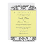 Charcoal Gray and Yellow Wedding Invitations