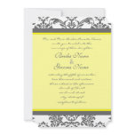 Charcoal Gray and Yellow Wedding Invitations