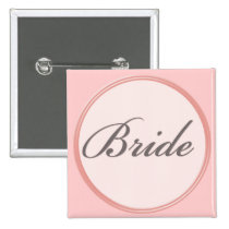 Charcoal grey and light pink Bride Button buttons
