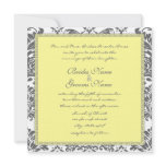 Charcoal Grey and Yellow Wedding Invitations
