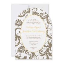 Charcoal Grey and Yellow Wedding Invitations