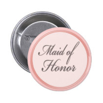 Charcoal grey light pink Maid of Honour button buttons