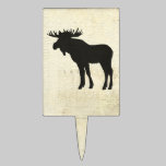 Charcoal Moosel Silhouette Cake Topper cake picks
