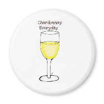 CHARDONNAY EVERYDAY WINE PRINT BY JILL FRIDGE MAGNETS