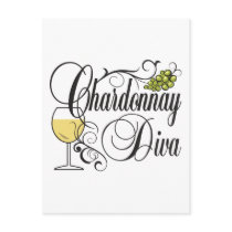 Chardonnay Wine Diva Post Card