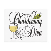 Chardonnay Wine Diva Postcards
