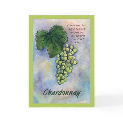 Chardonnay Wine Grape Greeting Card by donnabellas