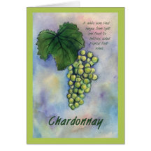 Chardonnay Wine Grape Greeting Card