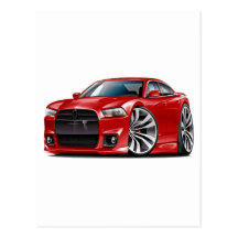 Charger SRT8 Red Car Post Cards