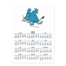 charging bull cartoon business card template