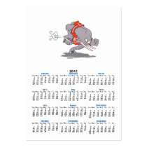 charging sporty elephant cartoon business cards