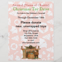 Charity Annual Christmas Toy Drive Santa Stockings Flyers