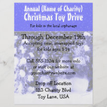 Charity Annual Christmas Toy Drive Snowmen Blue Flyer Design