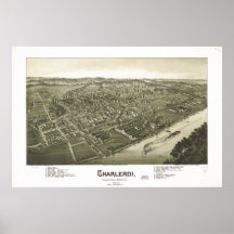 Charleroi Pennsylvania 1897 Antique Panoramic Map Poster