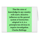Charles Babbage quote Greeting Card