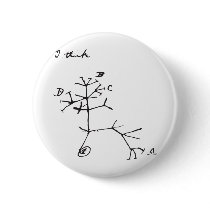 Charles Darwin - I Think (Black) Pin