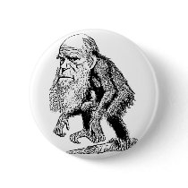 Charles Darwin Original Illustration Pinback Button
