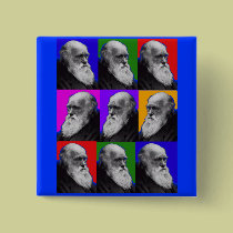 Charles Darwin Pop Art Gifts for All Ages buttons