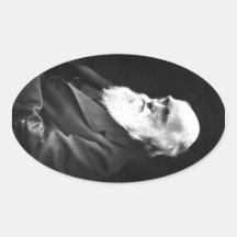 Charles Darwin Portrait Oval Stickers