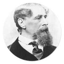 Charles Dickens Photo Round Sticker