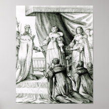 Charles I being given the sceptre and crown Posters