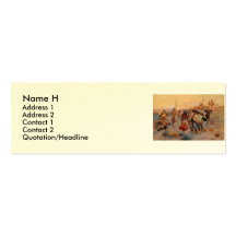 Charles M. Russell's First Wagon Tracks (1908) Business Card Template