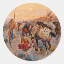 Charles M. Russell's First Wagon Tracks (1908) Sticker