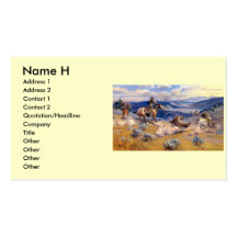 Charles M. Russell's Loops and Swift Horses (1916) Business Card Template